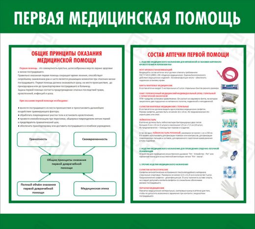 Стенд «Первая медицинская помощь» // 50х45см // №2